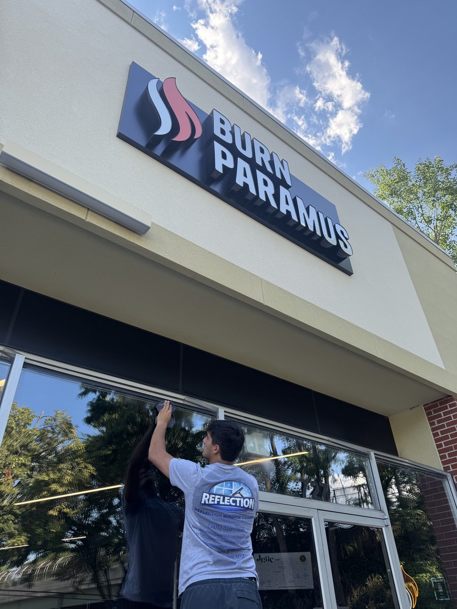 Commercial storefront window cleaning